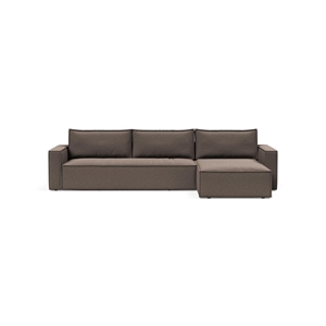 NEWILLA LOUNGER - VENDBAR - BOUCLÉ TAUPE 530 - SOVEMÅL: 145 X 300 CM. - STÆRK PRIS